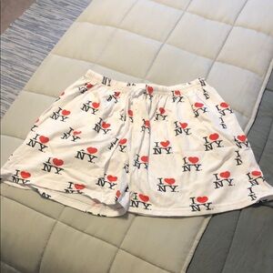 I Love NY White Shorts
